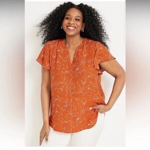 Maurices Atwood Flutter Sleeve Blouse